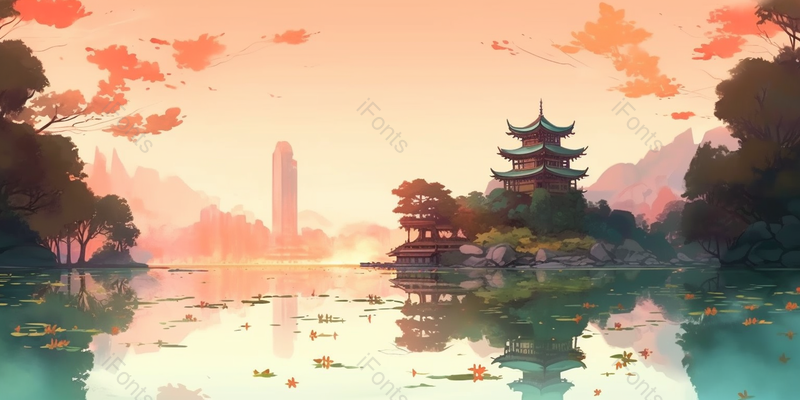 杭州西湖水墨画写实背景,插画/手绘图,插画/手绘图库,插画/手绘图下载,插画/手绘